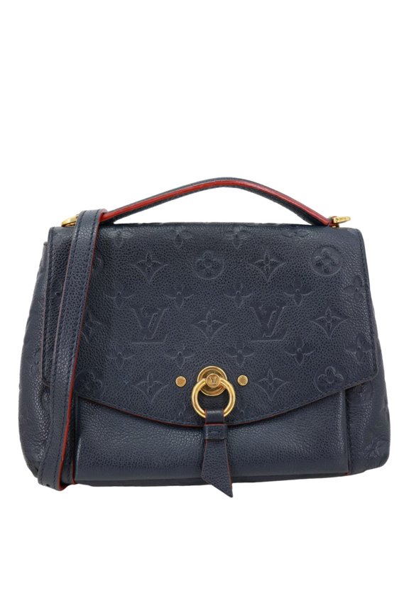 Pre-Owned Louis Vuitton Blanche BB Monogram Empreinte Leather Shoulder Bag Navy Blue