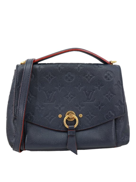 Pre-Owned Louis Vuitton Blanche BB Monogram Empreinte Leather Shoulder Bag Navy Blue