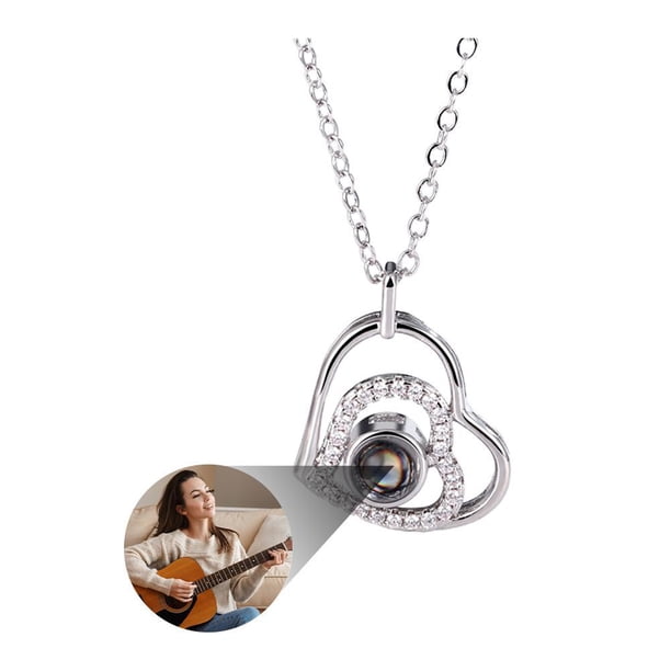 CAIROYAR Collar con foto personalizado, collar con proyección, collar personalizado, joyería, gif, GXA