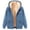 Blue, variant on Sweatshirt for Women Fashionable And Casual Fleece Lined Thickened Warm Hooded Zip Up Hoodie