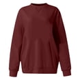 thumbnail image 4 of Women's Autumn/Winter Casual Solid Color Round Neck Long Sleeved Hooded Sweatshirt, 4 of 4
