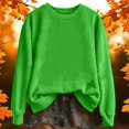 thumbnail image 2 of WEIWEN Halloween Sweatshirt for Women Fashion Maple Leaf Pumpkin Print Fall Outfits for Women Long Sleeve Going Out Tops Dressy Casual Thanksgiving Sweaters Women's Clothing XXXL, 2 of 5