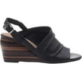 thumbnail image 2 of New Nicole Women's Aziza Wedge Sandal Black 10, 2 of 4