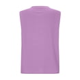 thumbnail image 5 of Womens Sleeveless Button Down Shirts Dressy Casual Summer Blouses V Neck Cotton Linen Tops Business Work Tank Top | CSEONE,Purple M, 5 of 8