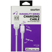 Asurion (10-Ft)  8-Pin to USB Braided MFi Cable - White (383186)
