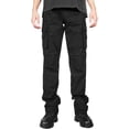thumbnail image 4 of Men's Cargo Pants Cotton Straight Stretch Tactical Work Hiking Pants with Pockets Black, 4 of 10