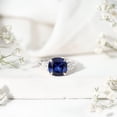 thumbnail image 6 of Rosec Jewels Lab Grown Blue Sapphire Cushion Cut Engagement Ring for Women - 10mm - AAAA Grade - Certified Sapphire Moissanite Ring, 18K White Gold, US 9.50, 6 of 9