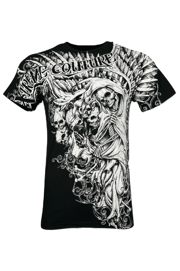 by AFFLICTION Men T-Shirt NEMESIS Skulls Biker MMA S-2X