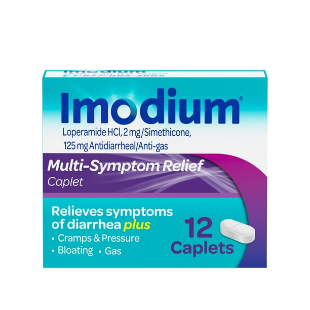 Imodium MultiSymptom Relief AntiDiarrheal Medicine Caplets, 12 ct