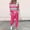 Hot Pink, variant on Frostluinai Striped Sweatsuits for Women 2 Piece Color Block Long Sleeve Tops Drawstring Wasit Sweat Pants Plus Size Lounge Sets with Pocket