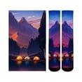 thumbnail image 5 of Sierra Socks Valley Camping Pattern CoolMax Socks, Nature Collection for Men & Women Eco-Friendly Colorful Crew Socks, 5 of 5