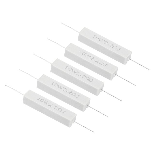 Unique Bargains 5 Pcs Résistances 2,2 Ohms, Résistance Céramique 10W Kit de Résistance de Puissance Tolérance 5 % pour Adaptateurs Audio