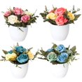 thumbnail image 1 of EASTIN Artificial Magnolia Rose Flower Simulation Fake Bonsai Home Shop Showcase Decor, 1 of 10