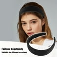 thumbnail image 3 of Unique Bargains Faux Leather Headband Hairband for Women 1.6 Inch Wide 1 Pcs Black, 3 of 7