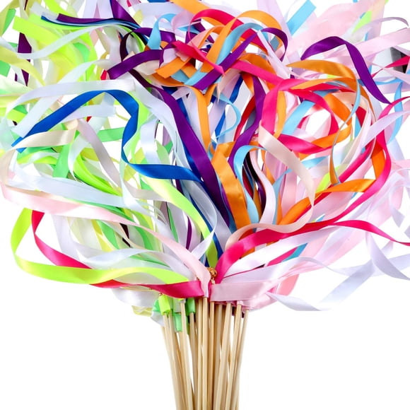 Rubans en Forme de Cloche Arc-en-Ciel - Lot de 40 Décorations de Fête Féerique pour Mariages et Événements. Ajoutez du Plaisir Coloré à Votre Célébration!