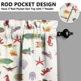 thumbnail image 5 of Kitchen Curtains 24 Inch Short - 3 Panel Set, Nautical Starfish Beach Seashell Mermaid Theme, Rod Pocket Window Curtain for Tropical Farmhouse, Easy Wash, 5 of 6