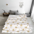 thumbnail image 6 of Throw Blanket for Couch Sofa and Bed, Gold Snowflake Stripes Super Soft Plush Throw Blanket, Fuzzy Cuteness Comfy Warm Washable Flannel Blanket & Throws for All Season 40"x30", 6 of 7
