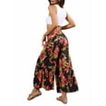 thumbnail image 6 of Liacowi Women Boho Floral Beach Pants High Waist Wide Pants Casual Loose Fit Trousers Bell Bottom Flowy Hippie Flare Wide Leg Palazzo Lounge Pants, 6 of 8