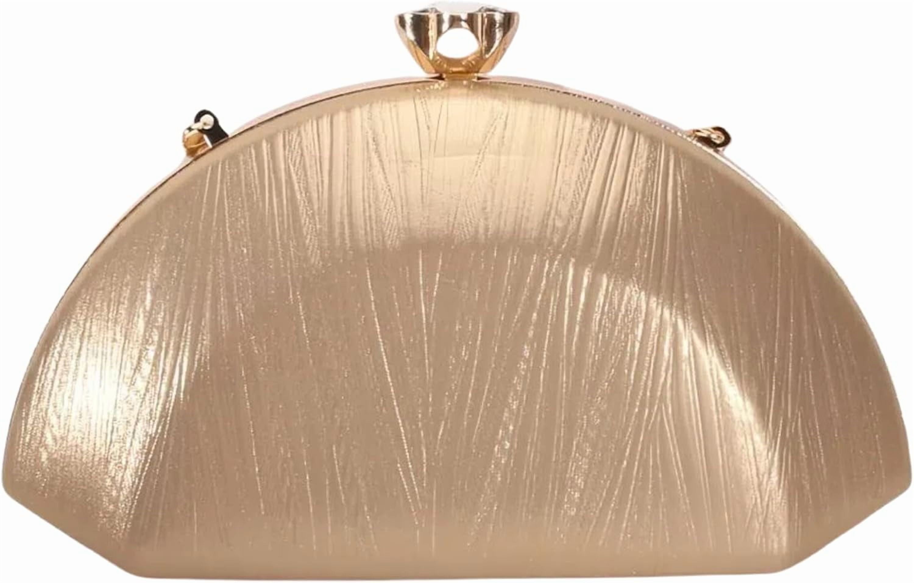 Rhinestone Clutch Evening Purses for Women Fan-shaped Crystal Diamond Wedding Handbag Crossbody Bag for dance Prom Party