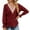 Wine, variant on qolati Women's Long Sleeve Tops Casual Lace Crochet V Neck T Shirts Dressy Smocked Puff Sleeve Tunic Blouses