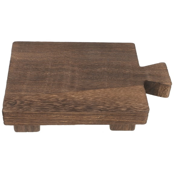 Hemoton Wood Riser Rustic Soap Tray Farmhouse Pedestal Stand Wooden Tray for Kitchen Counter