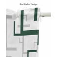 thumbnail image 5 of Geometric Green Linen Curtain Valance for Bedroom/Bathroom/Kitchen/Office/Living/Dining Room Window,Contemporary White Grey Abstract Rod Pocket Topper Decorative Cafe Drapes Panel 42"x12", 5 of 6