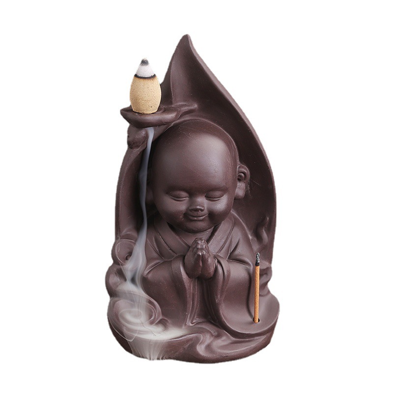 Purple Sand Urine Boy Backflow Incense Burner Creative Incense Burner Holder Office Home Zen Censer Aromatherapy Stove Ornaments