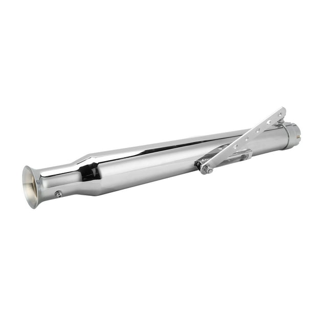 Tubo de escape de motocicleta de 45 mm/1,8 pulgadas Tubo de escape modificado universal de motocicleta con soporte deslizante universal Plata Jadeshay A