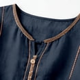 thumbnail image 4 of Chuancc Women's Cotton Linen Tops,Cowgirl Western Outfits Womens Collared Shirt Y2k Tops Dress Shirts for Women Summer Boho T Shirts Linen Cotton Short Sleeve Blouses Navy L, 4 of 4