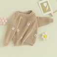 thumbnail image 7 of Okbabeha Baby Girl Floral Sweater Toddler Sweaters Long Sleeve Knit Sweater Crewneck Sweatshirt Newborn Infant Fall, 7 of 7