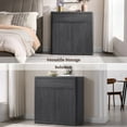 thumbnail image 4 of SICOTAS 103.8" Wide Sideboard Buffet Cabinet with Storage,Moderns Credenza Consle Cabinet with Doors & Drawer for Living Room, Dining Room,Dark Gray Alder, 4 of 9