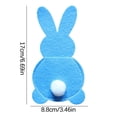 thumbnail image 3 of Set of 4 Bunny Flatware Holders - Easter Cutlery Bags with Tail, Cute Bunny-Shaped Utensil Holders for Table Decoration, Easy to Slide in Knives and Forks, Perfect for Easter Party Dinner(Blue), 3 of 7