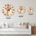 thumbnail image 4 of Designart 'Portrait of A Giraffe With Pink Flowers' Farmhouse Wood Wall Clock, 4 of 5