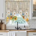 thumbnail image 3 of Swag Valance Curtains for Windows, Daisy Spring Floral Light Filtering Kitchen Curtains with Rod Pocket, Farmhouse Botanical Bees Elegant Window Treatment Valances for Living Room, 36x45 - 2 PCS, 3 of 9