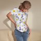 thumbnail image 3 of Balery Daisies Flowers Body de cuello redondo de manga corta para mujer Tops de manga corta Tops básicos-Small, 3 of 7