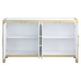 thumbnail image 3 of ACME Olisa Rectangular Console Table in Stone Grain, White and Gold, 3 of 5