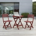 thumbnail image 4 of TAO ONE Plastic Folding Bistro Set – 3 Piece Portable Indoor Outdoor Table and Chairs for Patio, Balcony, Garden, and Poolside (Red), 4 of 7