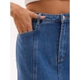 thumbnail image 5 of DARING DIVA Women's Denim Ruffle Below Knee Fishtail Jean Skirts Small Blue, 5 of 7