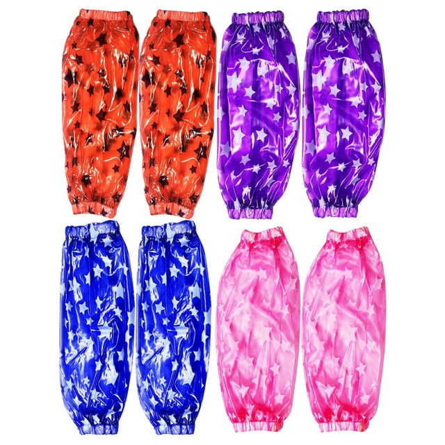 4 Pairs Waterproof Oversleeve Star Pattern Cleaning Oversleeve PVC Antifouling Oilproof Arm Sleeve Protectors for Women Men (Random Pattern)