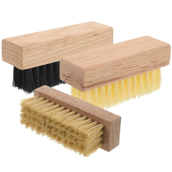 3 Pcs Gel Sneakers Wooden Shoe Brush Fine Texture