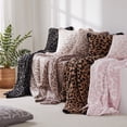 thumbnail image 2 of Manta de lana de terciopelo medio Manta de punto con estampado de leopardo para niños Manta de punto con forro polar Manta descalza con estampado de leopardo Manta de ensueño, 2 of 4