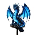 thumbnail image 2 of Solar Blue Ice Dragon Garden Light,17.72 Inch Glowing Fantasy Dragon Yard Decor, Wire-Free Solar Powered Outdoor Ornament for Front Porch Backyard, 2 of 9
