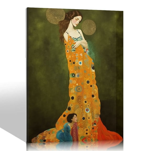 COMIO Gustav Klimt Wall Art - Hope Poster - Fine Art Prints - Colorful Canvas Wall Art - Oil Painting Reproduction Modern Home Decor for Bedroom Living Room Unframed (16x20in)
