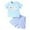 4-Light Blue, variant on Outfit Baby Boy Elastic Waist Crewneck Shirt Short Sleeve Summer Shorts Set 2 Piece Outfit Toddler Stripe Clothes for 2t 3t Boys Matching Toddlers