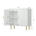 thumbnail image 6 of Tolead Modern Accent Diamond Cabinet, Accent Sideboard Storage, White, 6 of 8