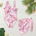 thumbnail image 5 of Jiueut Tropical Hibiscus Leaf Print Girls Swimsuits with Mesh Cover Up Cut Out Bathing Suit for Girls Summer Swimwear with Adjustable Straps, 5 of 7