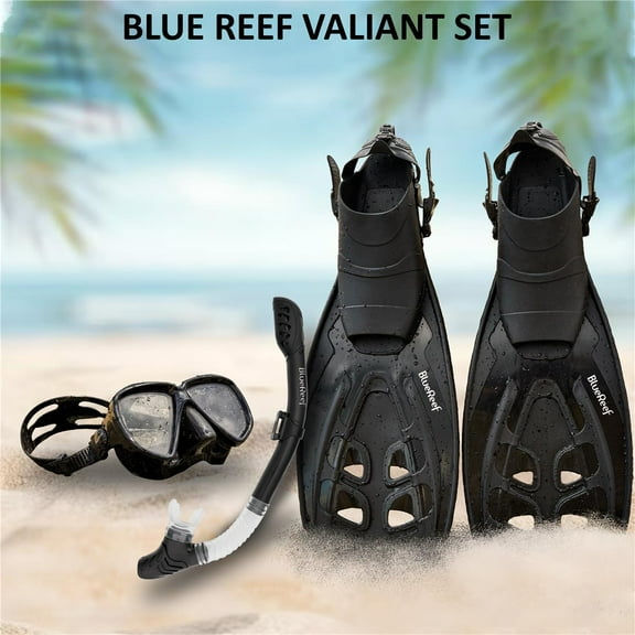 Blue Reef Valiant Snorkeling Set Large/X-Large Black