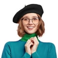 thumbnail image 3 of Skeleteen Black French Style Beret - Women's Classic Beret Hat For Casual Use - 1 Piece, 3 of 7