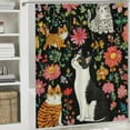 thumbnail image 6 of Patifu Cat Dog Flowers Chic Modern Bathroom Decor Shower Curtain Set with Hooks 36"x72, 6 of 7