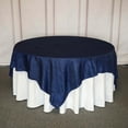 thumbnail image 5 of BalsaCircle 90" x 90" Navy Blue Metallic Crinkled Taffeta Square Table Overlay Party Tablecloth, 5 of 8